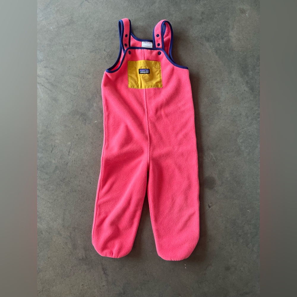 Patagonia Kids Pink Fleece bib